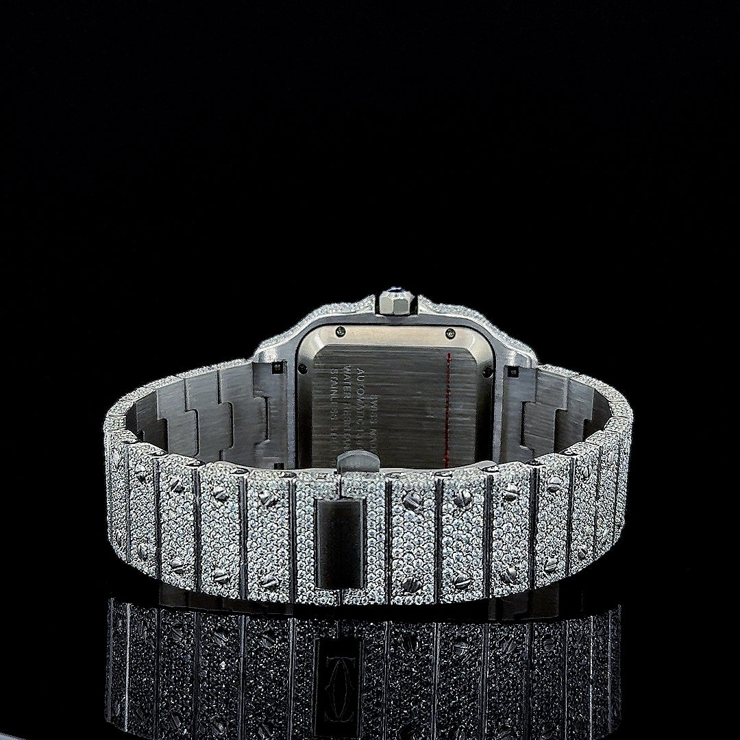 Men's Cartier Moissanite Watch Caseback View
