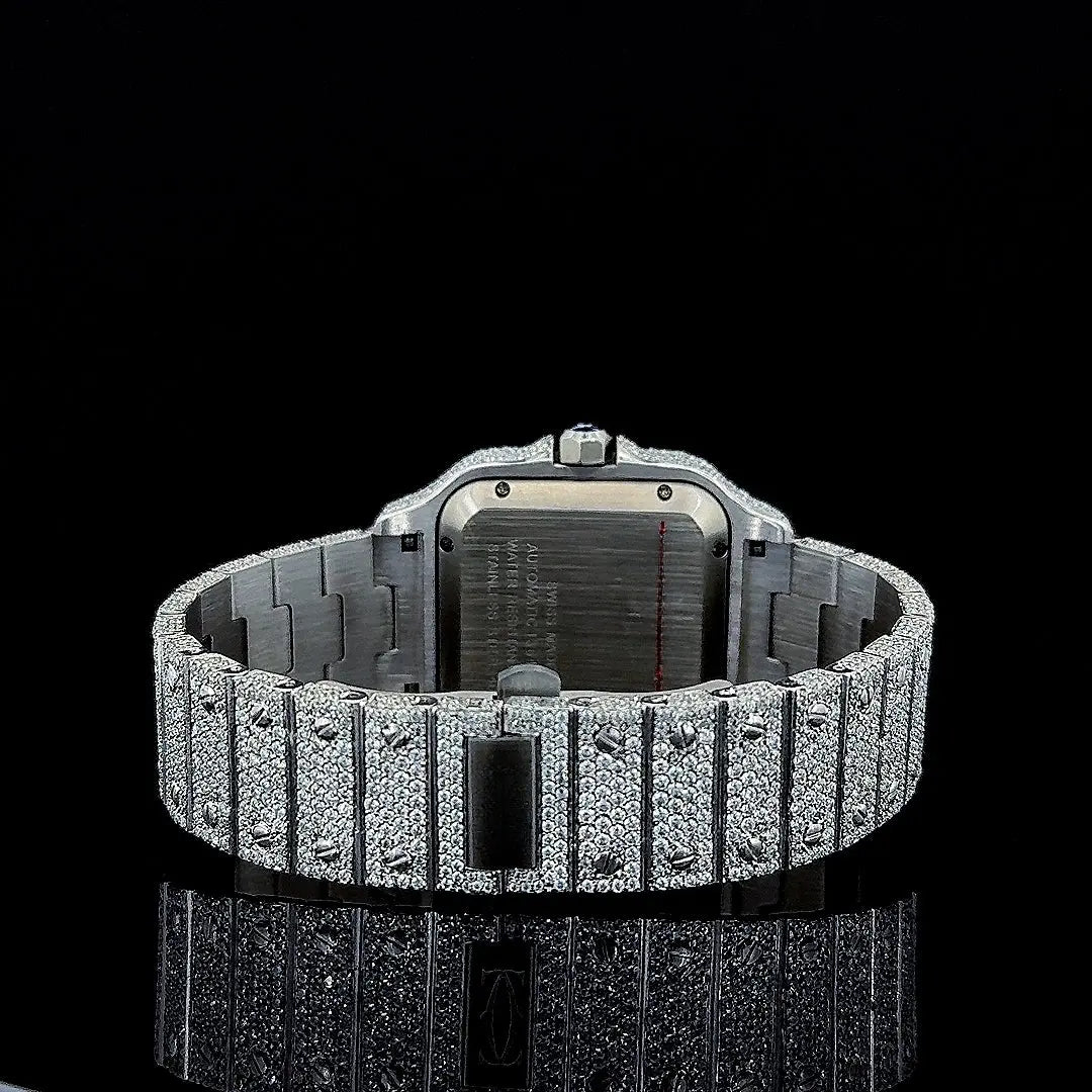 Men's Cartier Moissanite Watch Caseback View