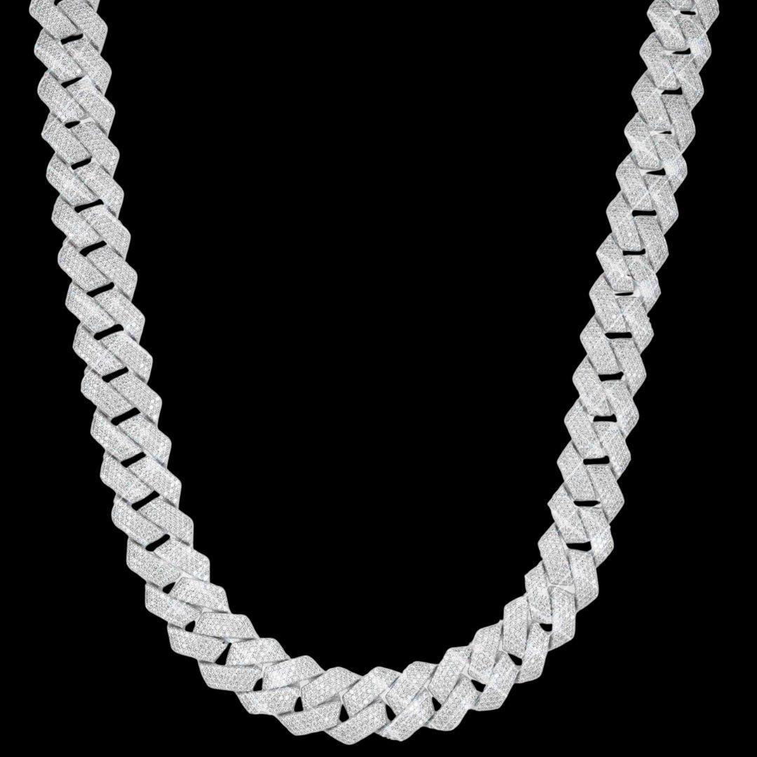 Moissanite Essentials Jewelry Bundle Cuban Chain Front View