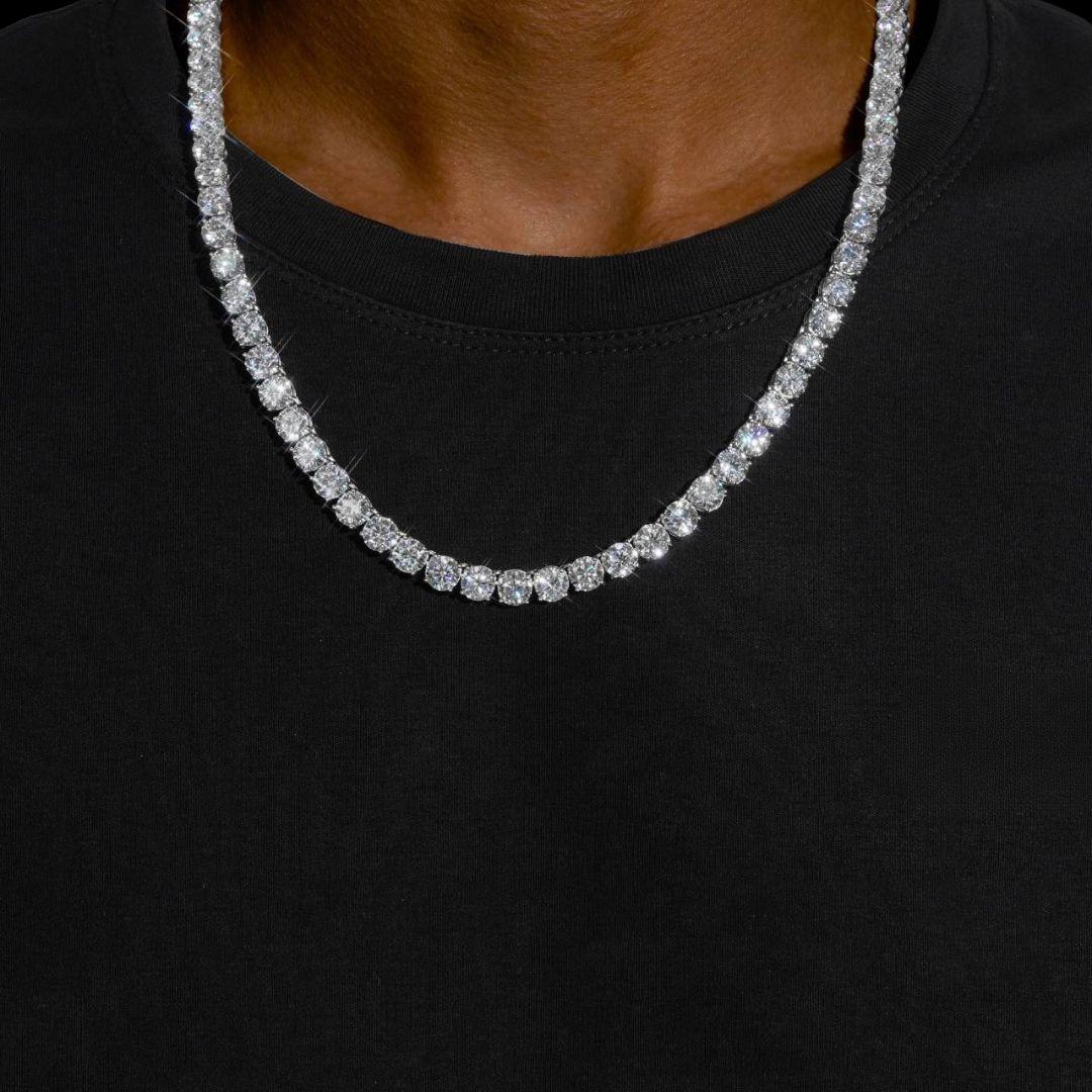 Moissanite Essentials Jewelry Bundle Tennis Chain Neck View