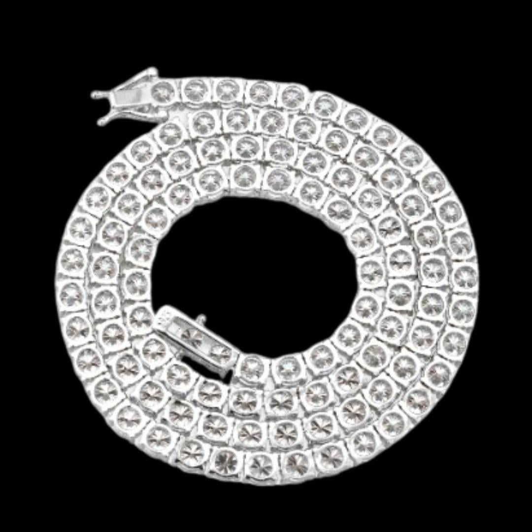 Moissanite Tennis Chain 14K White Gold Back View