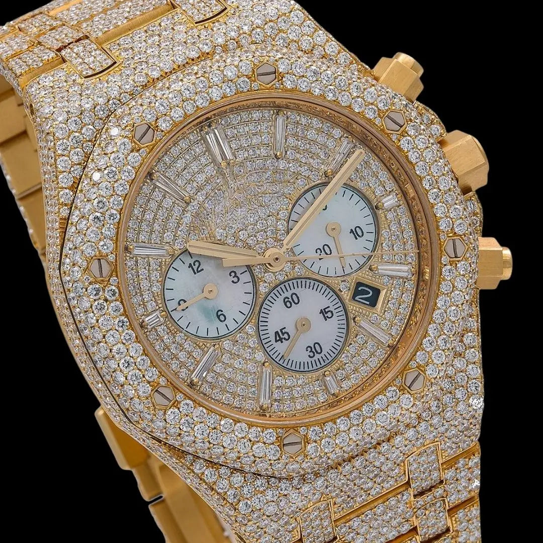 Royal Oak AP Moissanite Watch Close Up Dial View