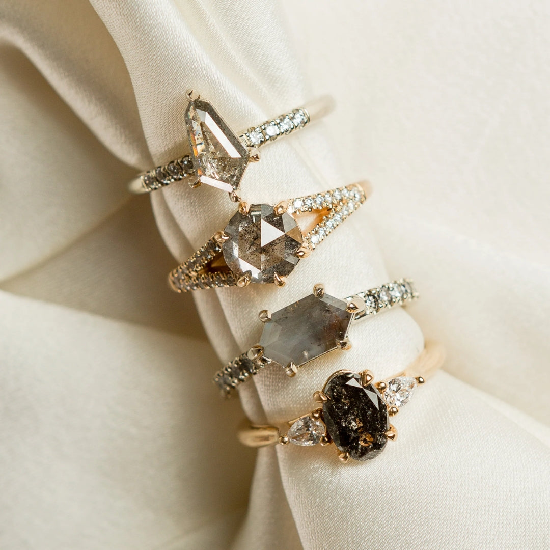 How To Style Salt and Pepper Diamond Rings With Other Jewelry