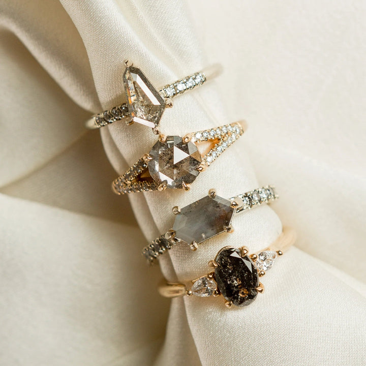How To Style Salt and Pepper Diamond Rings With Other Jewelry