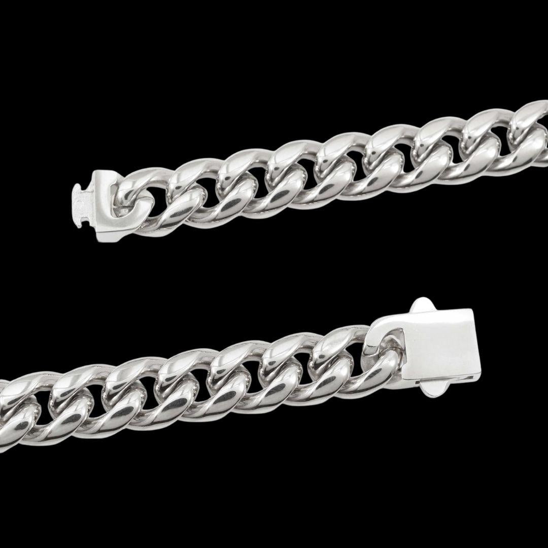 10MM 925 Sterling Silver Cuban Link Chain Clasp View.