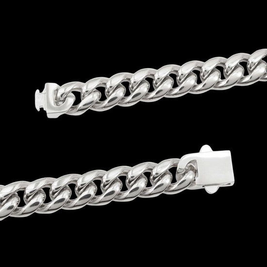 10MM 925 Sterling Silver Cuban Link Chain Clasp View.