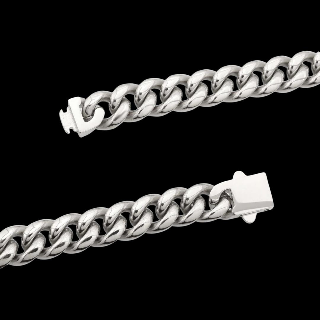 10MM 925 Sterling Silver Cuban Link Chain Clasp View