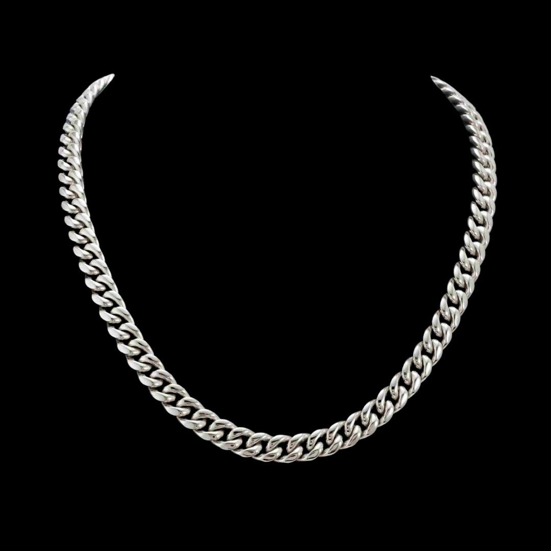 10MM 925 Sterling Silver Cuban Link Chain Close Up View
