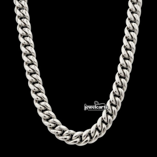 10MM 925 Sterling Silver Cuban Link Chain Front View
