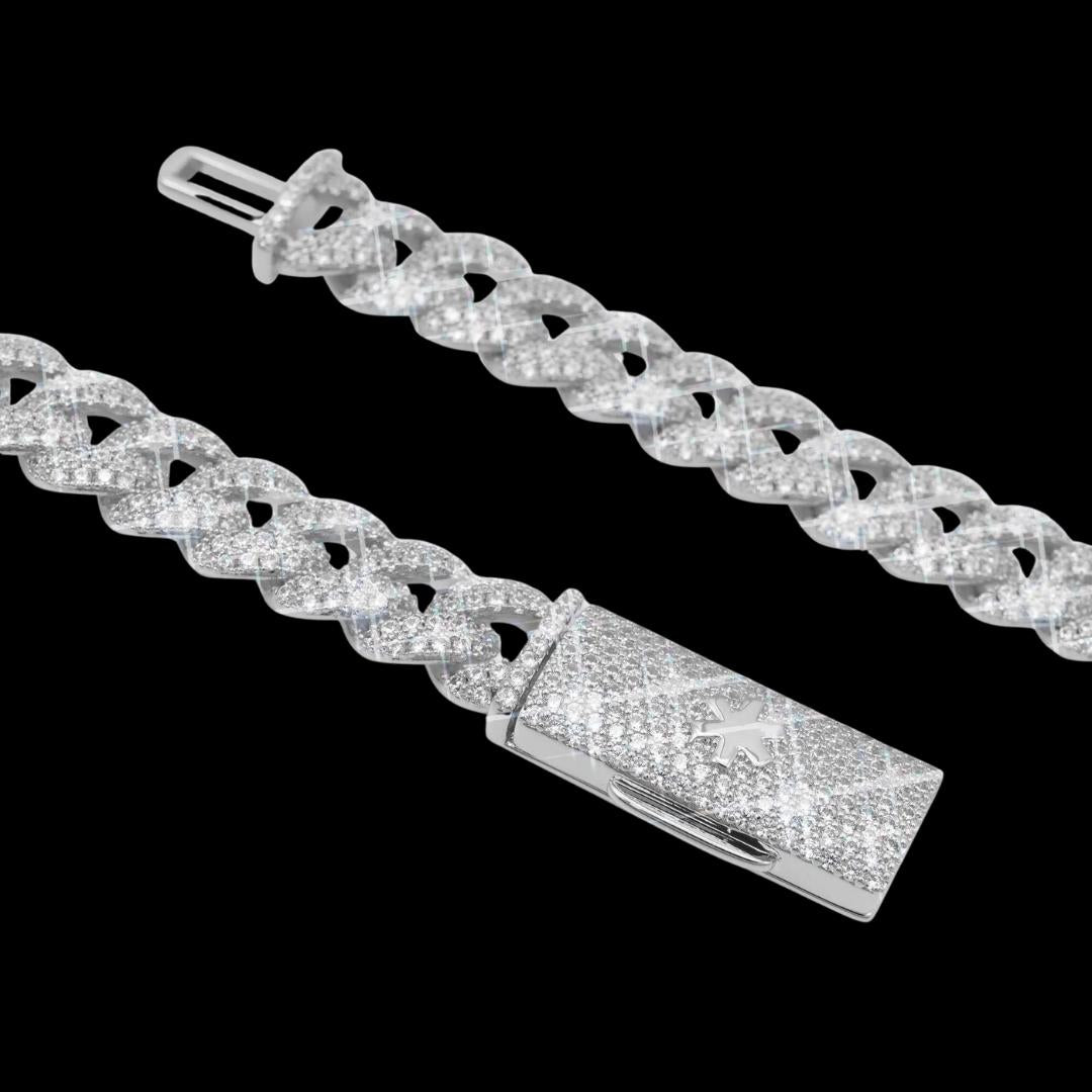 10MM Moissanite Miami Cuban Link Chain 14K Gold Clasp View