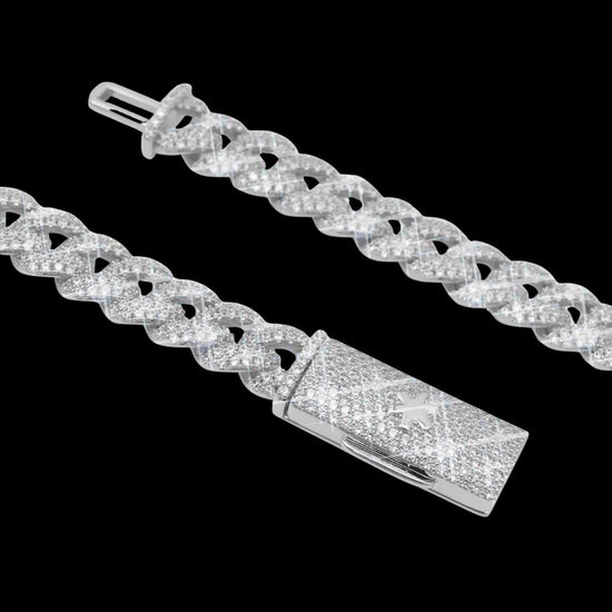 10MM Moissanite Miami Cuban Link Chain 14K Gold Clasp View