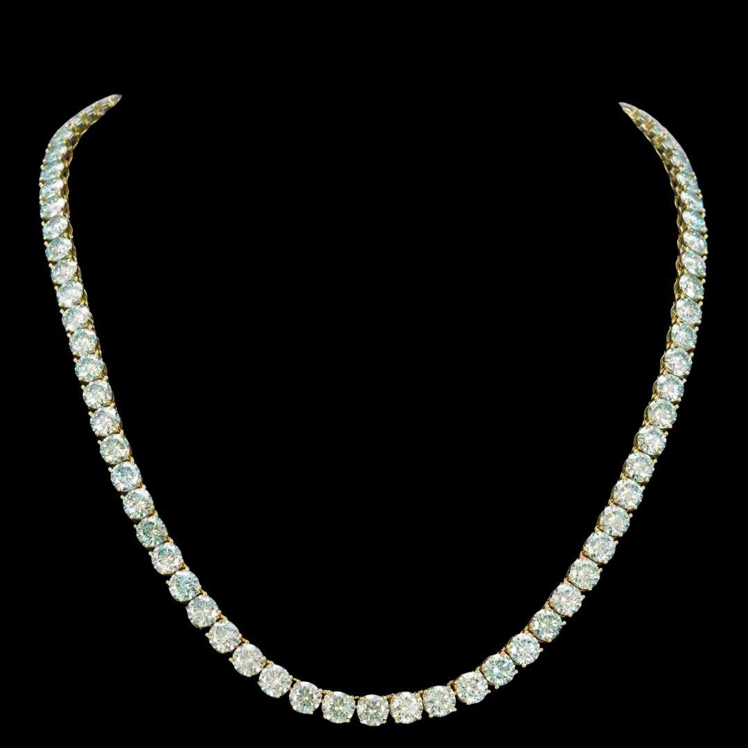 6MM VVS Moissanite Tennis Necklace in 14K Gold