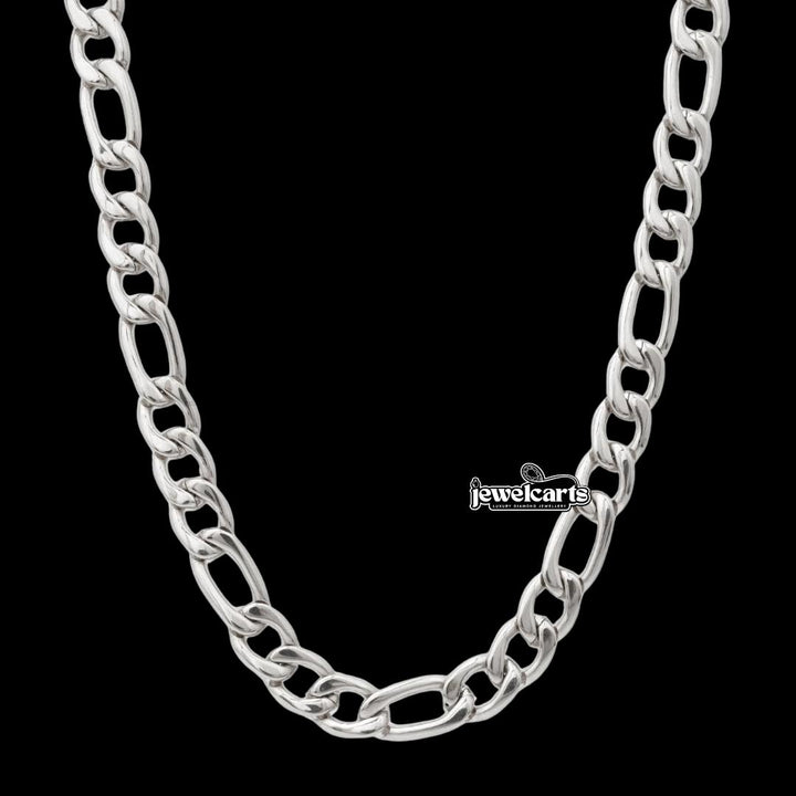 10mm Figaro Chain in 925 Sterling Silver Front View