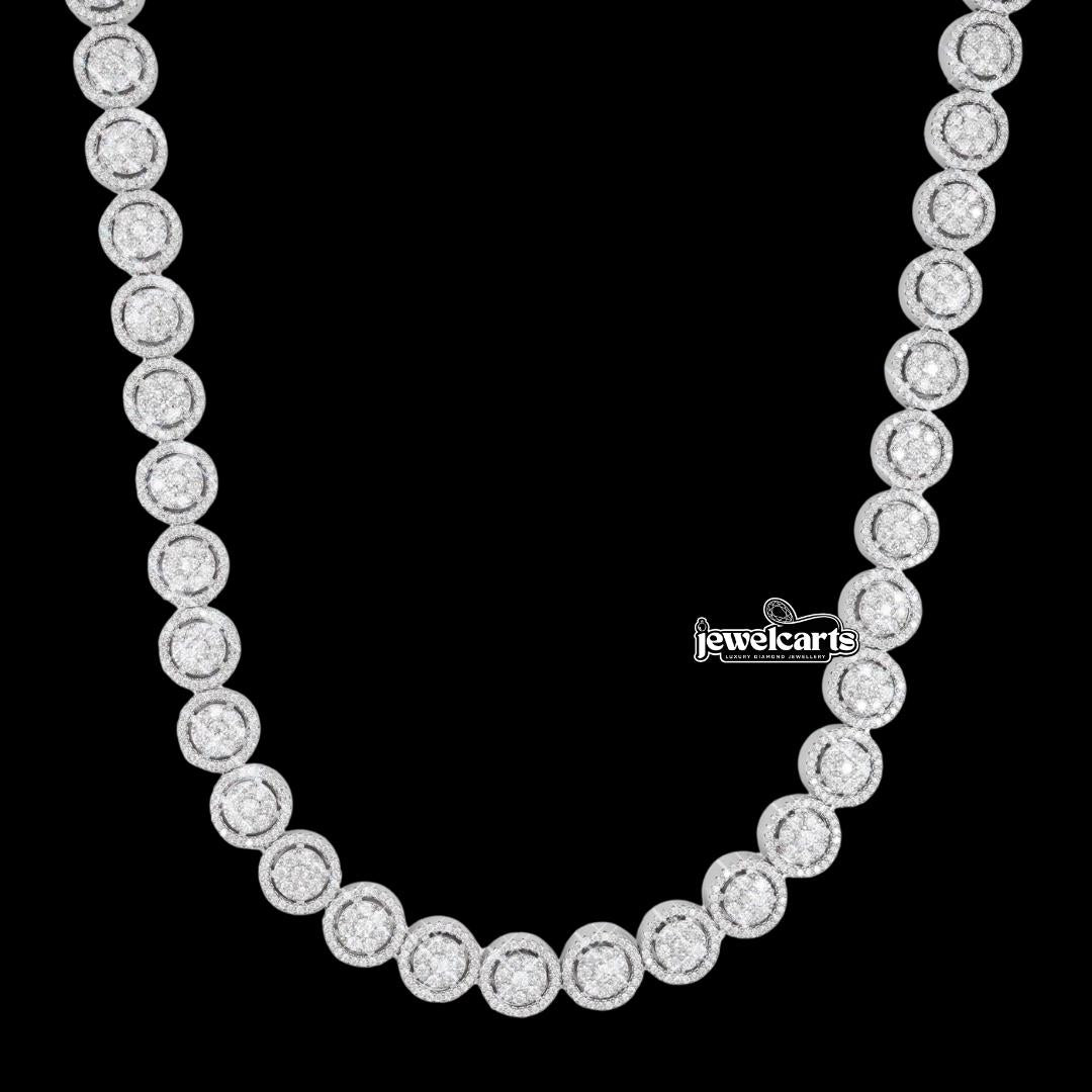10mm Iced Out Bezel Set Tennis Chain in 14K Gold Front View