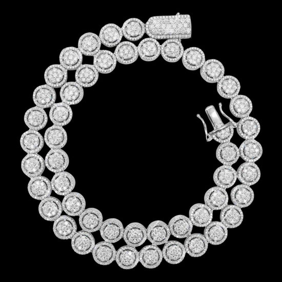 10mm Iced Out Bezel Set Tennis Chain in 14K Gold Full Close Up View