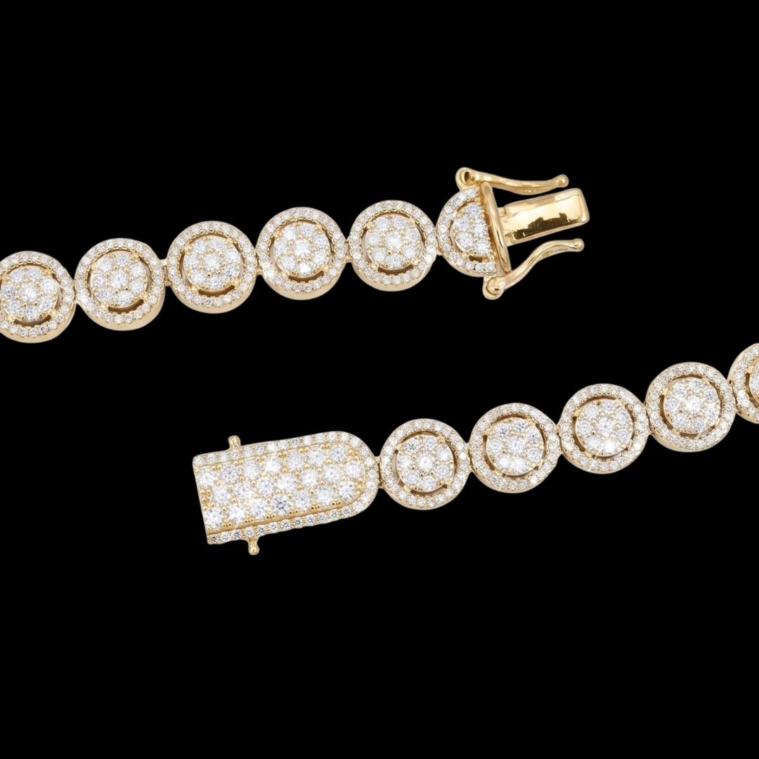 10mm Iced Out Bezel Set Tennis Chain in 14K Yellow Gold Clasp View