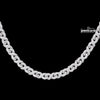 10mm Round Moissanite Cuban Link Chain in 14K White Gold
