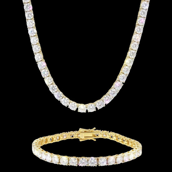 3MM Moissanite Tennis Chain and Bracelet Set