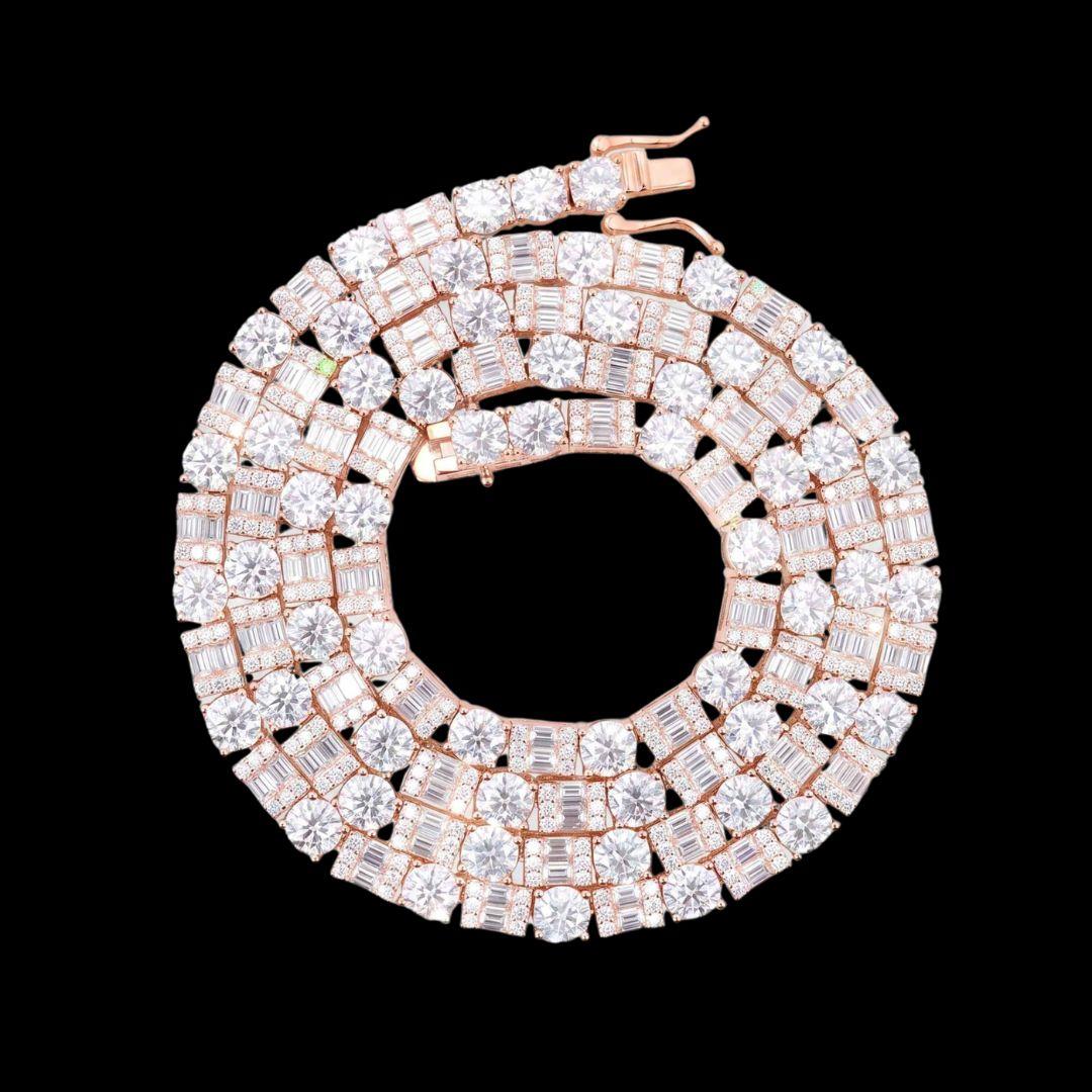 5MM Hybrid Cut Moissanite Tennis Chain 14K Gold
