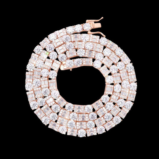 5MM Hybrid Cut Moissanite Tennis Chain 14K Gold