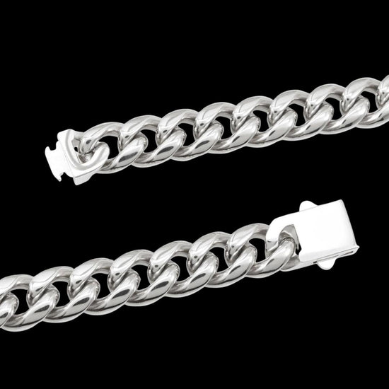 12MM 925 Sterling Silver Cuban Link Chain Clasp View