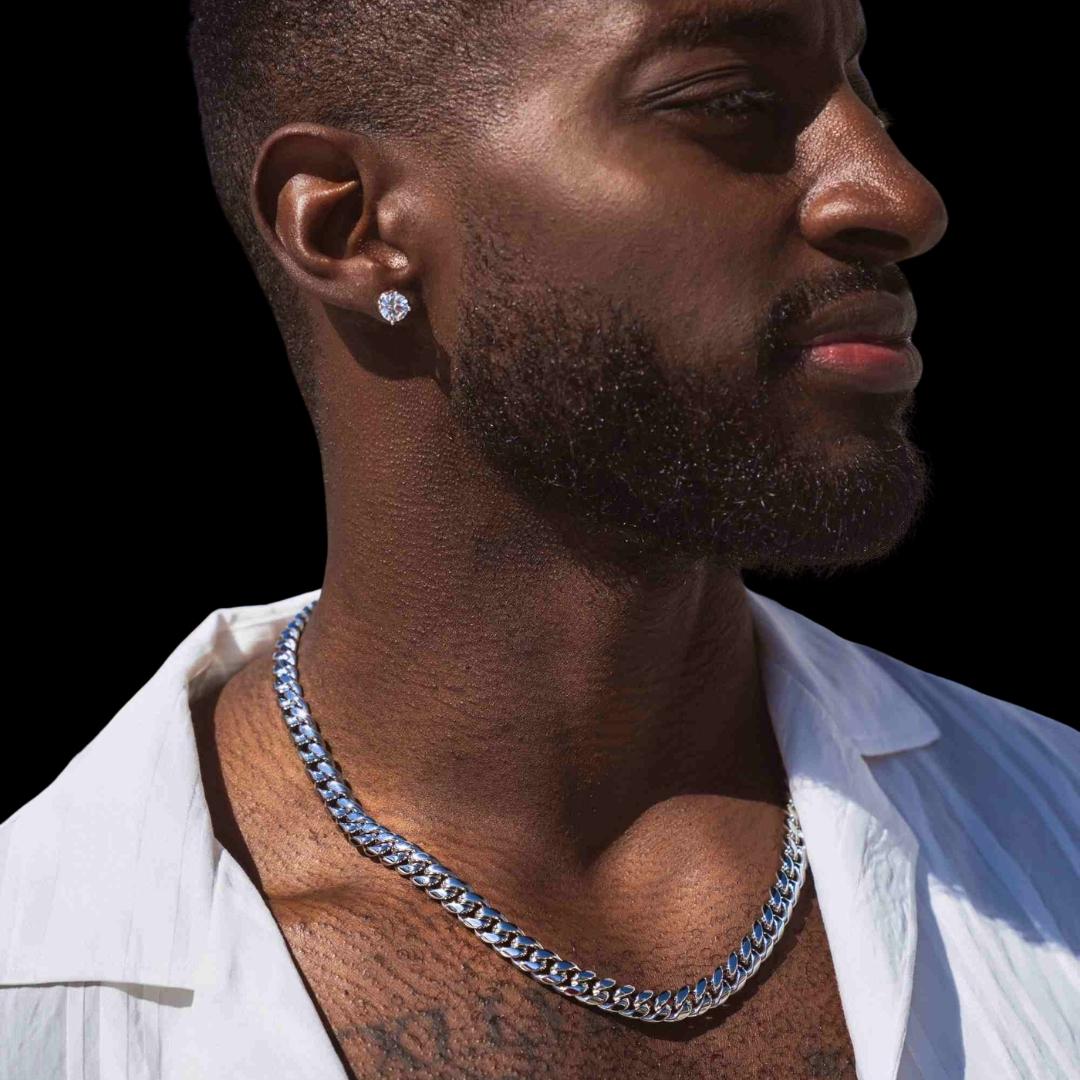 12MM 925 Sterling Silver Cuban Link Chain Necklace Display