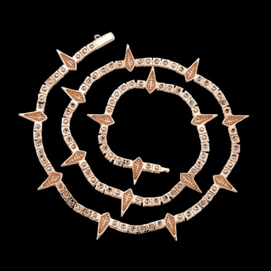 4MM Moissanite Spiked Tennis Chain 14K Gold
