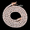 14K Rose Gold 3MM Round Moissanite Tennis Chain