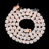 14K Rose Gold 6MM Round Moissanite Tennis Chain
