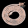14K Rose Gold Round Moissanite Tennis Chain