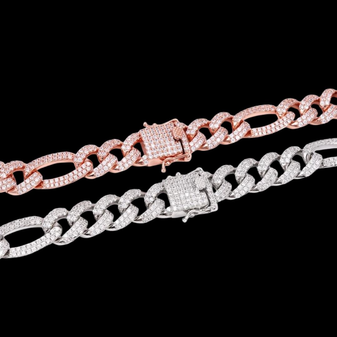 14K Round Moissanite 14MM Cuban Chain Clasp View