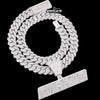 14K White Gold 20MM 4-Row Cuban Link Chain with SHAKUR Moissanite Pendant