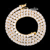 14K Yellow Gold 4MM Round Moissanite Tennis Chain