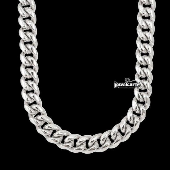 14MM 925 Sterling Silver Cuban Link Chain Front View