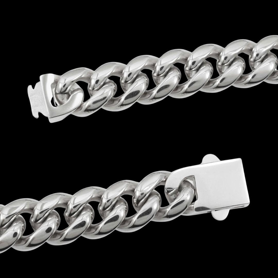 14MM 925 Sterling Silver Cuban Link Clasp View