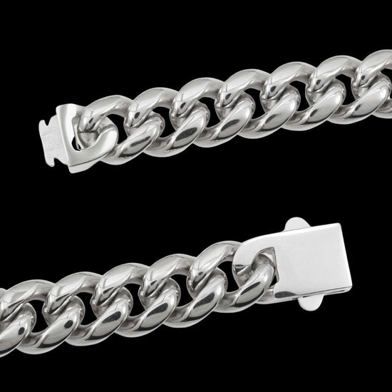 14MM 925 Sterling Silver Cuban Link Clasp View