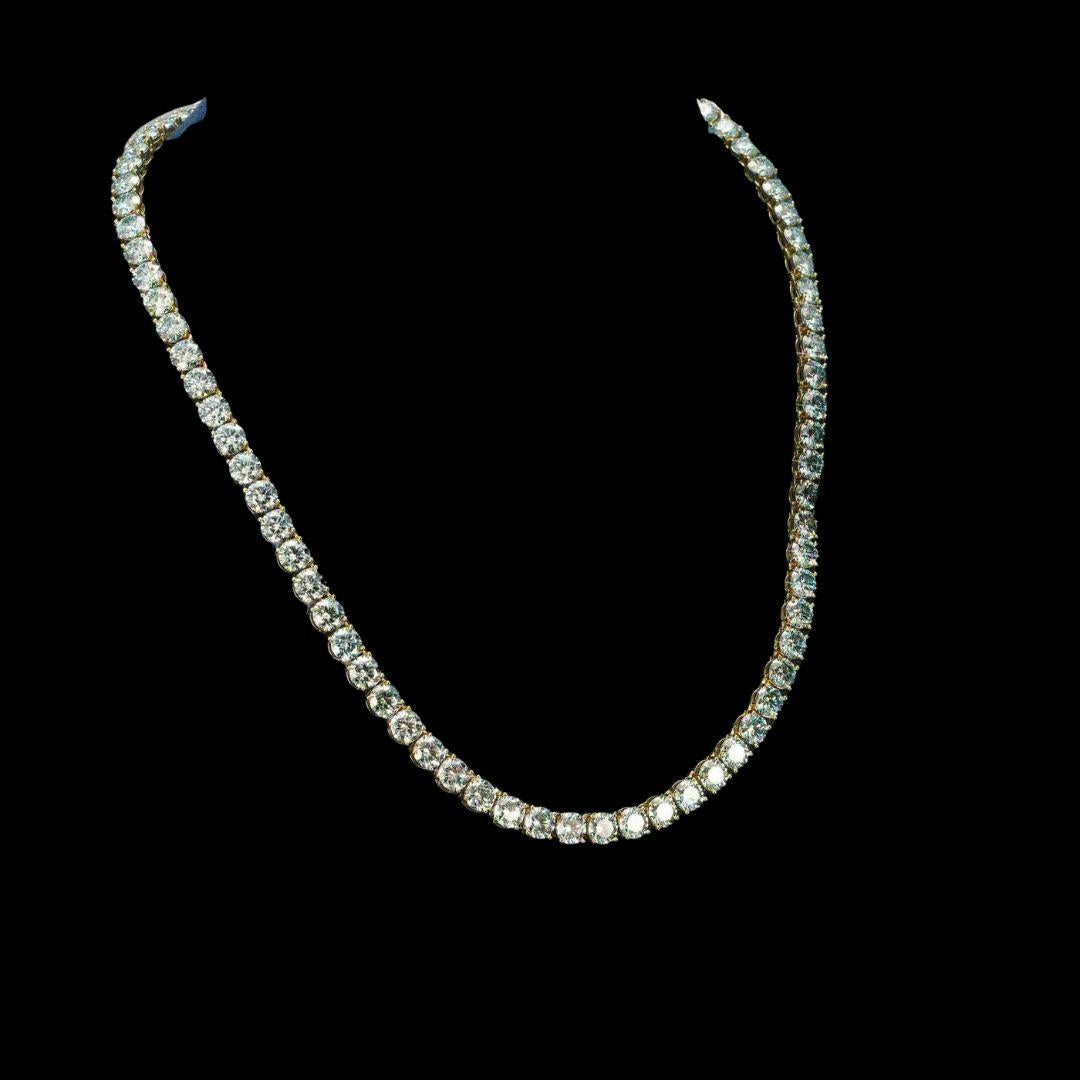 6MM VVS Moissanite Tennis Necklace in 14K Gold