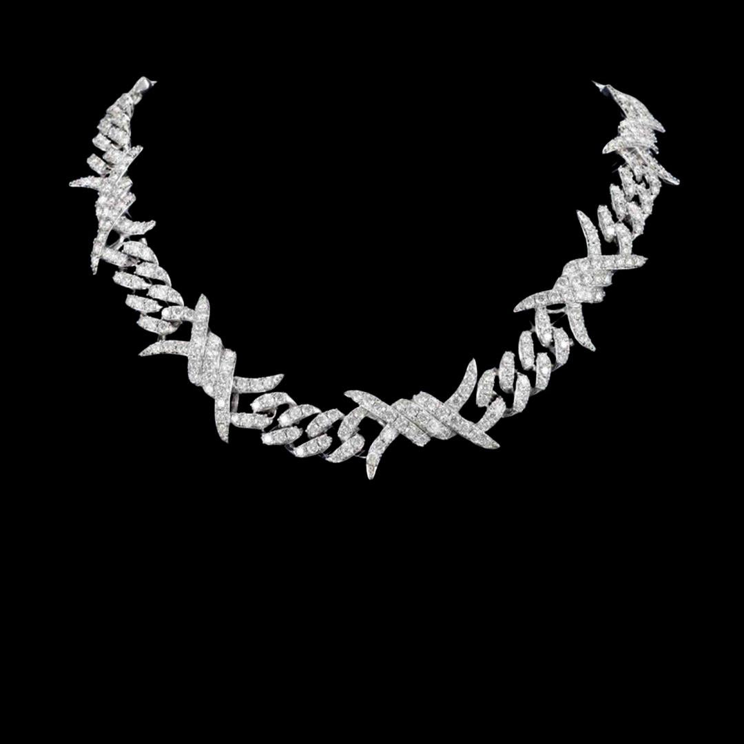 15MM CUSTOM CLASP Moissanite Spiked Link Cuban Chain 14K Gold Close Up View
