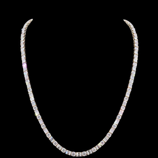 5MM Hybrid Cut Moissanite Tennis Chain 14K Gold