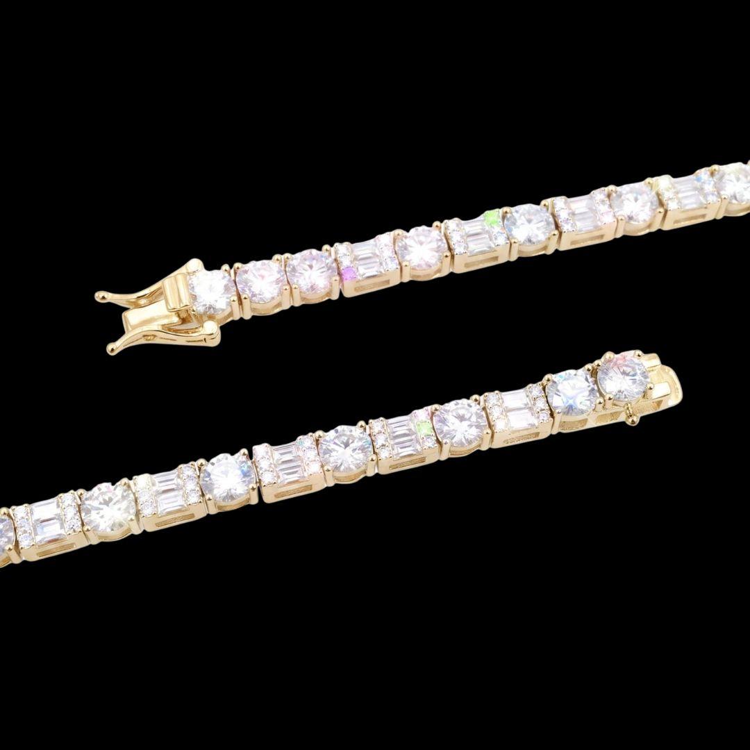 5MM Hybrid Cut Moissanite Tennis Chain 14K Gold