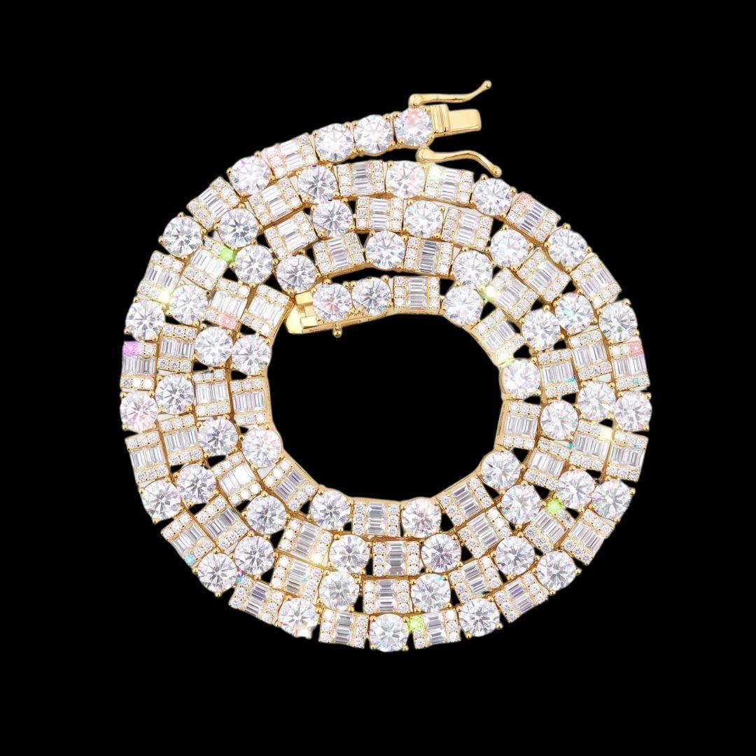 5MM Hybrid Cut Moissanite Tennis Chain 14K Gold