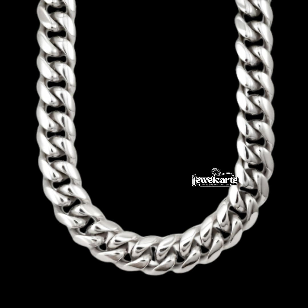 18mm Cuban Link Chain in 925 Sterling Silver Front View
