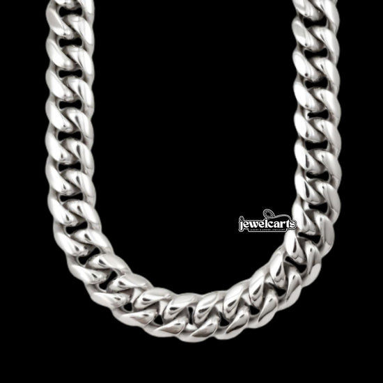 18mm Cuban Link Chain in 925 Sterling Silver Front View