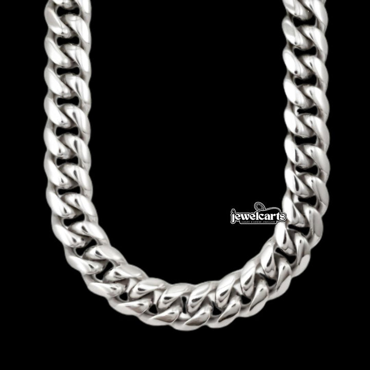 18mm Cuban Link Chain in 925 Sterling Silver Front View