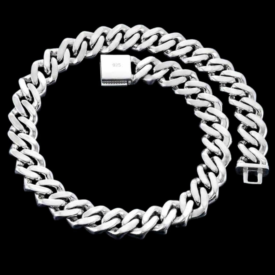 18mm Moissanite Pave Miami Cuban Chain in 14K Gold Back View