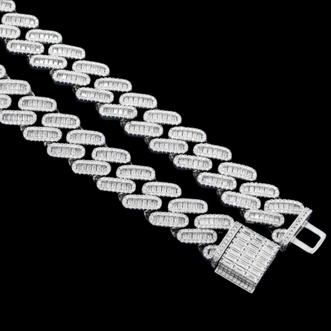 18mm Moissanite Pave Miami Cuban Chain in 14K Gold Clasp View