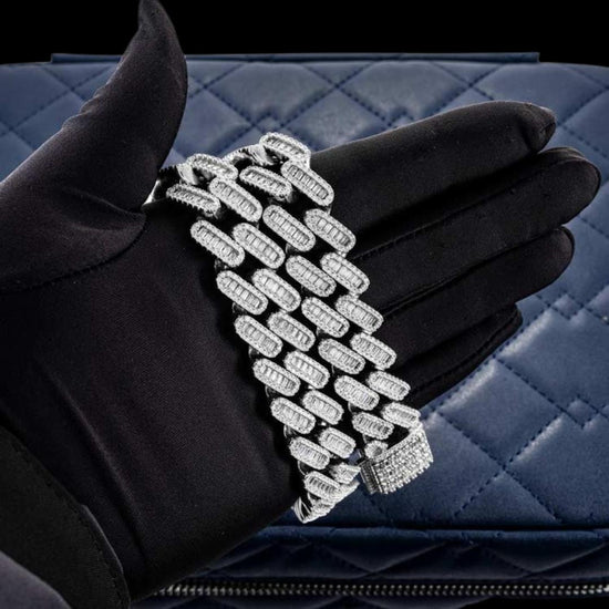 18mm Moissanite Pave Miami Cuban Chain in 14K Gold On Hand View