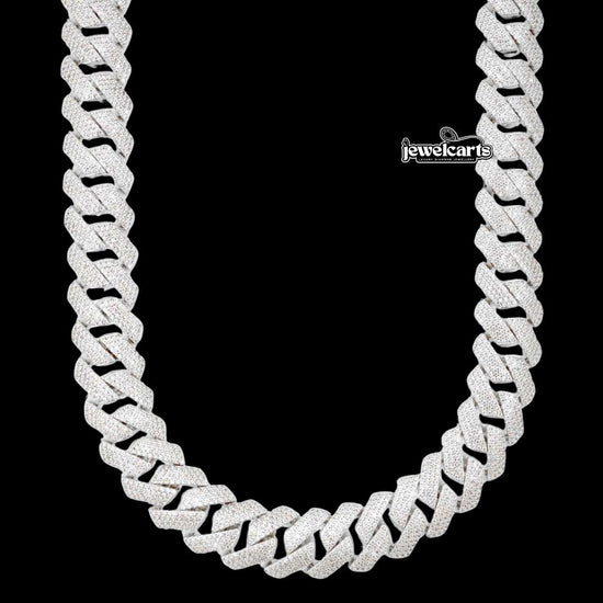 15MM 4-Row Moissanite Cuban Link Chain 14K Gold