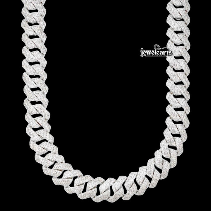 15MM 4-Row Moissanite Cuban Link Chain 14K Gold