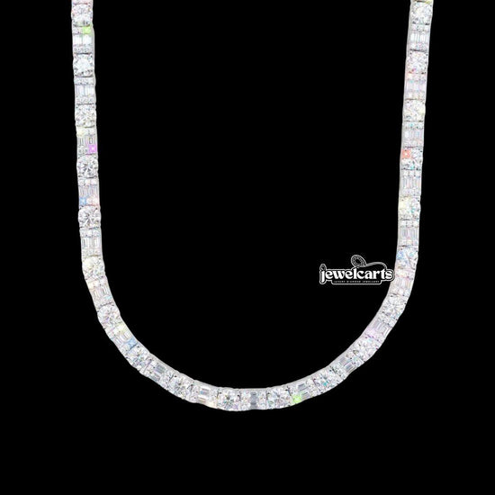 5MM Hybrid Cut Moissanite Tennis Chain 14K Gold